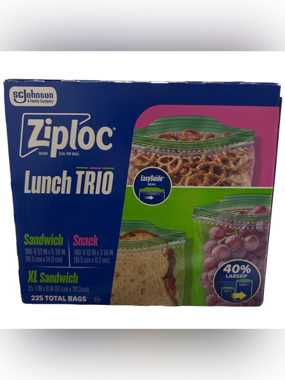 Ziploc Lunch Trio Reclosable Seal Bags